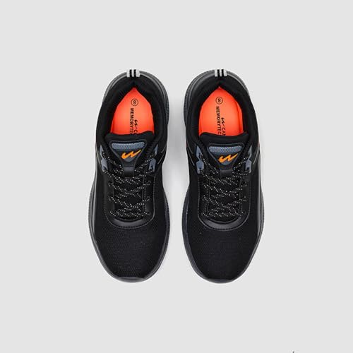 Image of Campus Port Men's Running Shoes | Breathable Mesh | Memory Foam Insole | Lightweight & Durable EVA Sole | Black & Dark Grey Sports Sneakers