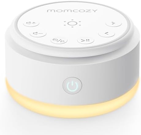 Momcozy Máquina de Sonido & Luz Nocturna para Bebé - 20 Sonidos Relajantes y Luz Táctil, Ruido Blanco Portátil para Niños&Adultos,...