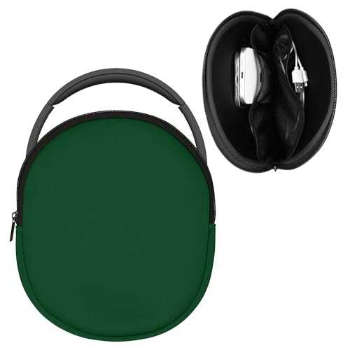 kwmobile Headphone Case Compatible with DOQAUS / H390 / WH-CH520 / WH-CH510 / Evolve 2 75 Headphones - 23 x 21 cm - Moss Green