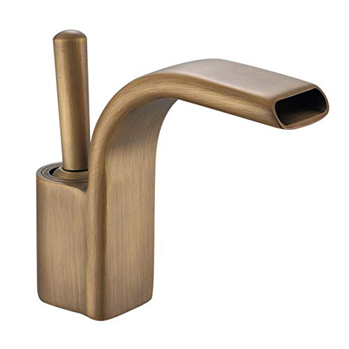 Robinet de lavabo de salle de bain cascade en laiton chaud et froid