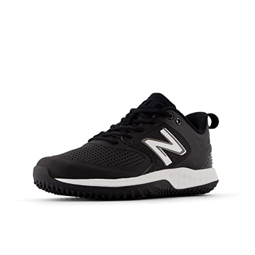 New Balance New Balance Women's Fresh Foam Velo V3 Turf-Trainer Softball Shoe, Black/White, 13 Wide US
