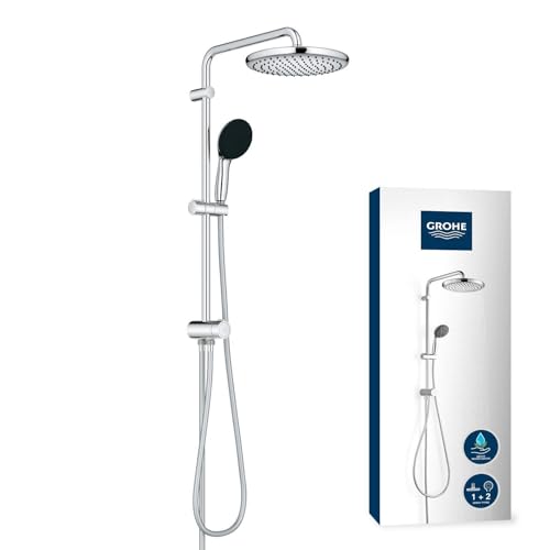 Grohe Vitalio Start 250 - Sistema de ducha Flex (brazo de ducha horizontal 390mm, 2 tipos de chorro, flexo de ducha 1500mm, ahorro de agua), cromo, 26680001