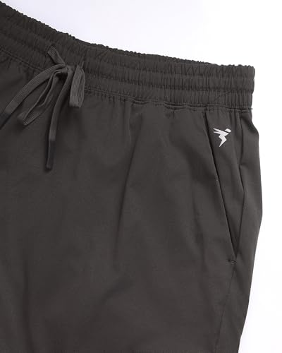 Image of TECHNOSPORT Men's Solid Slim Fit Sports Shorts TS Flexi Quick Dry Polyester Drawstring with Pockets UPF50+ for Gym Running Workout Anti Odour