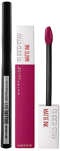 Image of Maybelline New York Super Stay Matte Ink Liquid Lipstick, 120 Artist, 5g & Maybelline New York Line Tattoo High Impact Liner Black, 1g