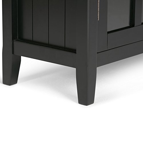 Simpli Home Acadian Solid Wood 39 inch Wide Rustic Medium Storage Cabinet in Black