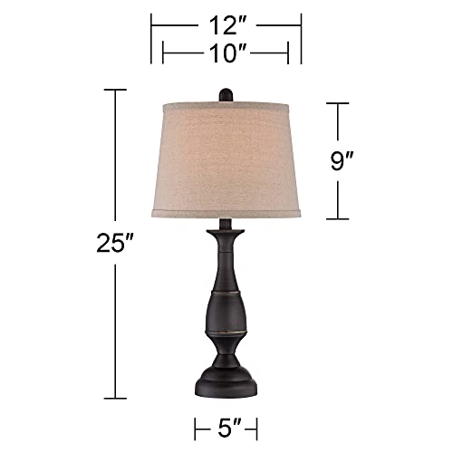 Regency Hill Ben Set 2 Lámparas Mesa 25 pulg Bronze miniatura 4