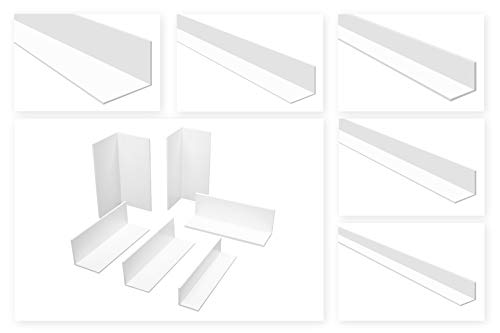 HEXIM Perfil angular de PVC en muchas medidas y grosores diferentes, 2 metros HJ 306 (15 x 15, grosor 2,5 mm)