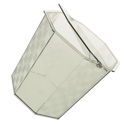 Holibanna Bote de Basura Pequeño Tapa para Oficina Papelera de Escritorio de Acrílico Cubo de Basura Compacto Diseño Moderno para Dormitorios y Baños 1
