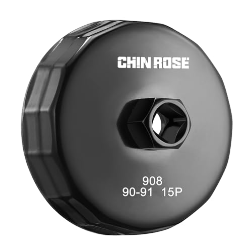 Chinrose 90.2mm 15 Flute Oil Filter Wrench, Oil Filter Removal Tool, 1/2-Inch Drive Oil Filter Tool, Oil Filter Socket for Land Rover & Jaguar,Alloy Steel