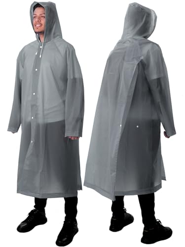 ANYOO Confezione da 2 Poncho Antipioggia Unisex con Maniche, Giacca Impermeabile Lunga con Cappuccio con Spazio Extra per Zaino in Spalla, Escursionismo, Ciclismo, Campeggio, Grigio, Taglia Unica ANYOO Confezione da 2 Poncho Antipioggia Unisex con Maniche, Giacca Impermeabile Lunga con Cappuccio con Spazio Extra per Zaino in Spalla, Escursionismo, Ciclismo, Campeggio, Grigio, Taglia Unica