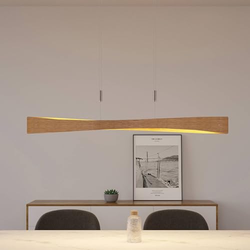 Suspension LED Beazina intensité variable luminaire aspect bois - 5