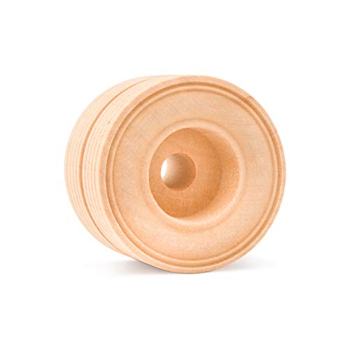 image for Mini Wooden Wheels, 1-1/2 Inch Thick Dual Treaded Wheel, 2 inch Diamet
