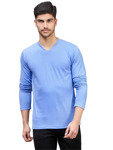 Image of INKKR Men's Solid Plain V-Neck T-Shirt