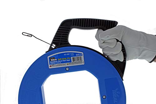 IDEAL Electrical 31-067 Stainless Steel Fish Tape 240 ft. Stainless Steel Fish Tape w/ Formed Hook & Tuff-Grip Pro Case, Non-Oily Finish, Laser Etched Increments