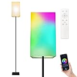Smart RGB LED Floor Lamp: Color Changing Standing Lamp for Living Room Bedroom Office - Works with A