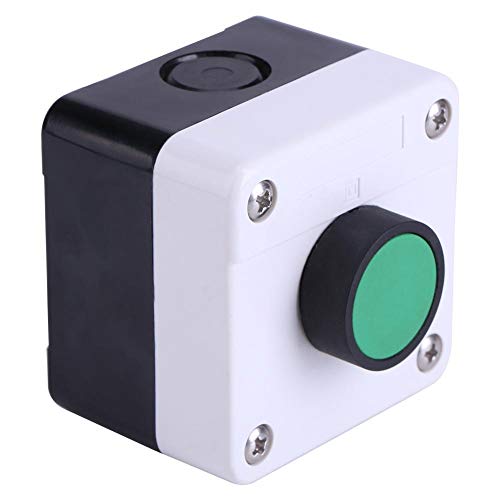 Push Button Switch Control Box, Weatherproof Push Button Switch One Button Control Box for Gate Opener Green, Momentary SwitchSwitches and sockets