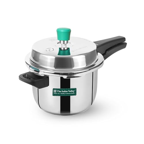 Image of The Indus Valley Stainless Steel Pressure Cooker Outer Lid, Small - 3L | Induction Friendly | Tri-Ply Heavy Bottom | 100% Toxin-Free, Naturally Non-Stick