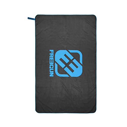 FREEGUN Serviette de Plage 130x80 cm, Noir, Bleu, Taille TU