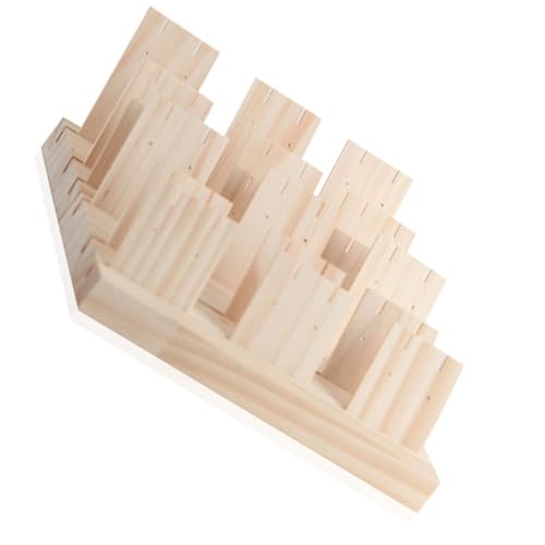 Alipis Expositor de Joyas de Madera de Haya Talla S 3 Ranuras Soporte para Collares y Pulseras Organizador Compacto para Pendientes y Accesorios Adecuado para Decoración y Uso Diario