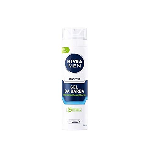 NIVEA MEN Sensitive Shaving Gel (200 ml), Chamomile, Witch Hazel & Vitamin E for Gentle Shave, Protective against Skin Irritation