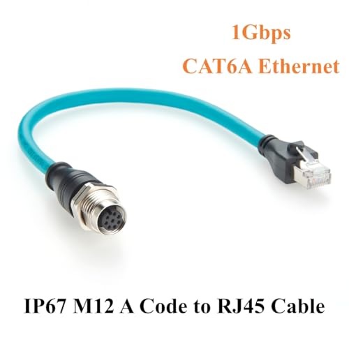 Cable Industrial Ethernet M12 A Code a RJ45 0.3m Cat6a miniatura 4