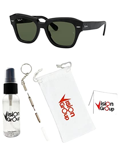 Ray-Ban RB2186 State Street Sunglasses + Vision Group Accessories Bundle2