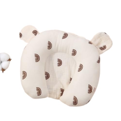 AQCQDQ Babykissen, Baby U-förmiges Formkissen, Verhindert Flache, Kopfform korrekturkissen für Säuglinge, Nackenstütze für Wiege, Bett, Kinderwagen (C,20x25 cm)
