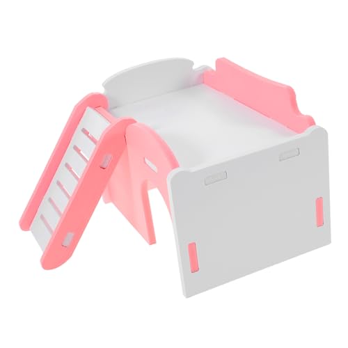 Milisten 1個 ペット登坂室 緑の犬用ベッド ハンモック 猫ベッド 居心地の良い 豚 hamster toys hamster cage 木製ハムスター小屋 木製ペットリビングハウス ピンク