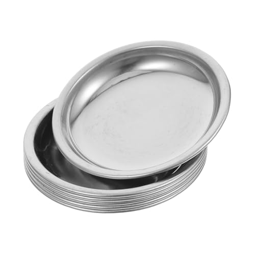 Cabilock 6pcs Stainless Steel Tea Bag Holders Drip Tray Round Tea Infuser Saucer for Home Kitchen Prevents Stains and Easy to Clean