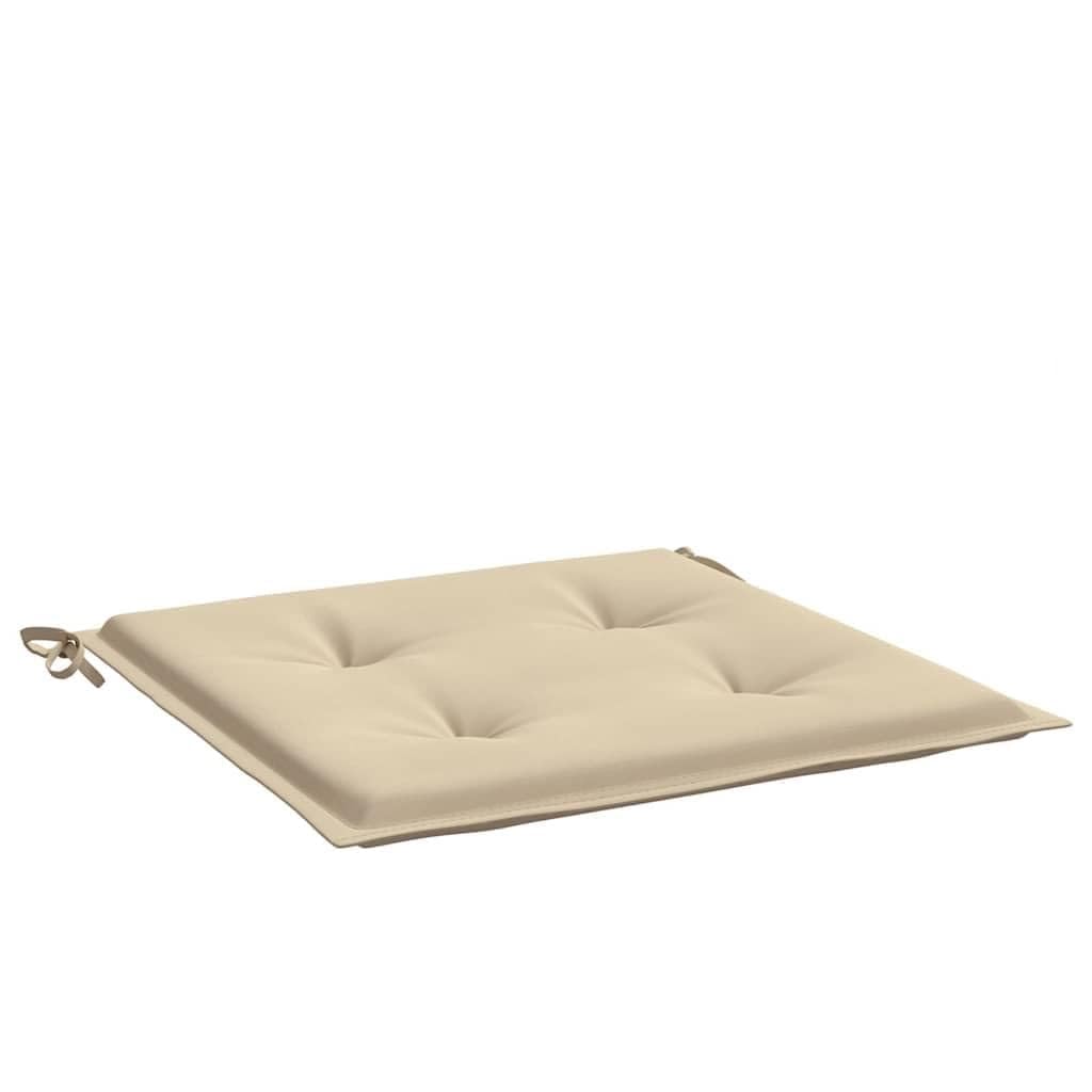 Coussin de chaise de jardin en tissu Oxford beige 40x40 résistant avec cordons de fixation