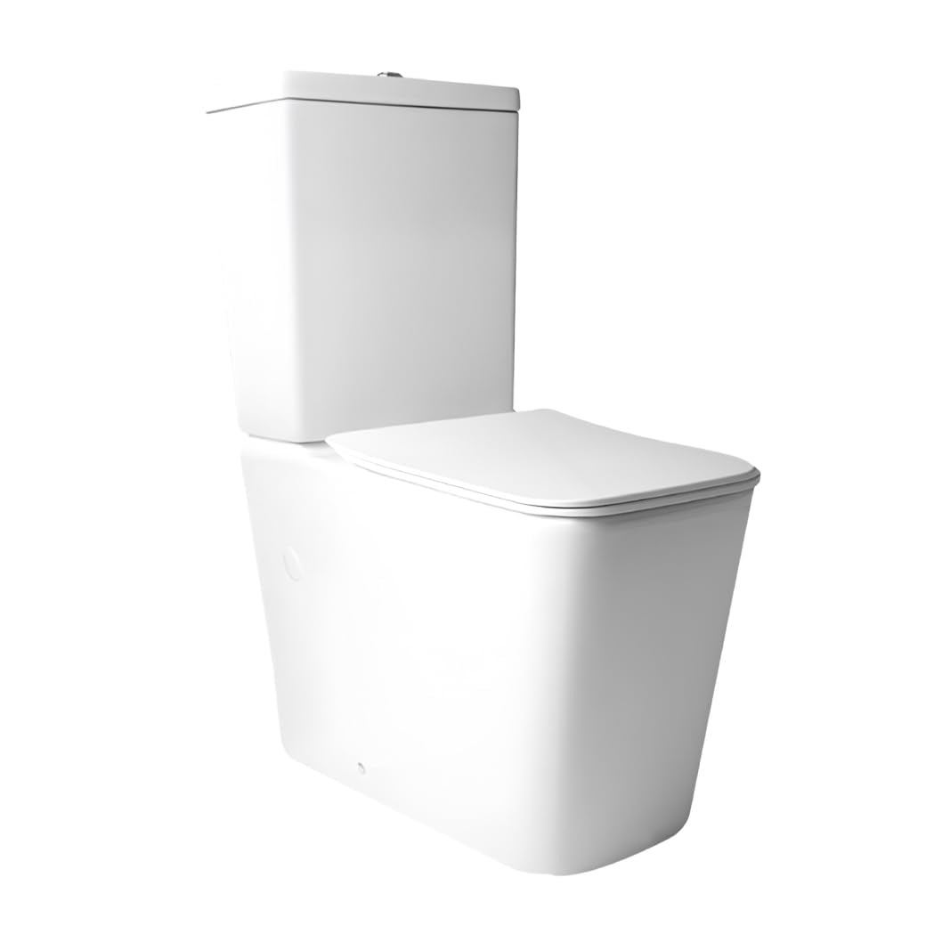 Inodoro De Cerámica, Wc Compacto Sistema Rimless Atibacterias, Tapa Dura Extrafina Amortiguada, Salida Dual