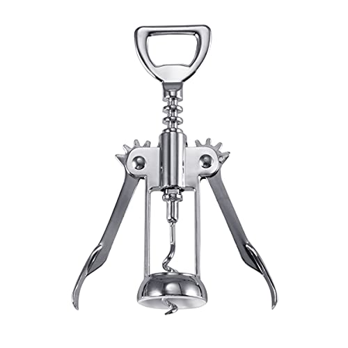 GRIRIW Wine Opener Silver Plated Wine Bottle Corkscrew 16cm Long Sleek Easy to Open