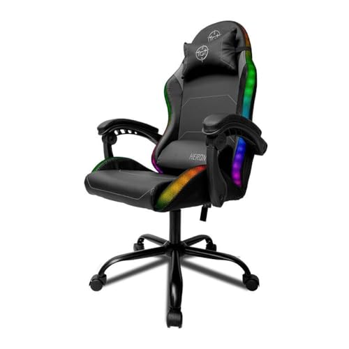 Cadeira Gamer TGT HR RGB | Reclinável 135° | Couro PU | LED RGB | Almofadas Lombar e Pescoço | Preto | TGT-HR-RGB01 glide
