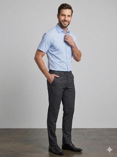 Image of Appel Touch Men's Cotton Blend Formal Shirt Half Sleeves