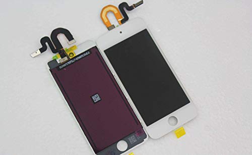 iezfix Full Screen Replacement for iPod Touch 5th 6th 7th Generation LCD Screen丨The Whole Display Assembly Metal Frame with Free Repair Tools (White One-Pack)