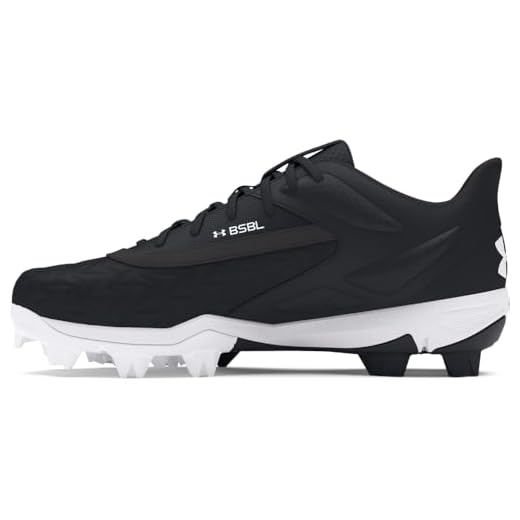 Under Armour Boys' Leadoff Low RM JR 3.0, (001) Black/Black/White, 6, US