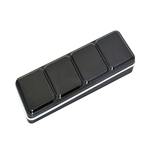 Estojo de Metal c/Tampa Vazio p/24 Pastilhas Preto