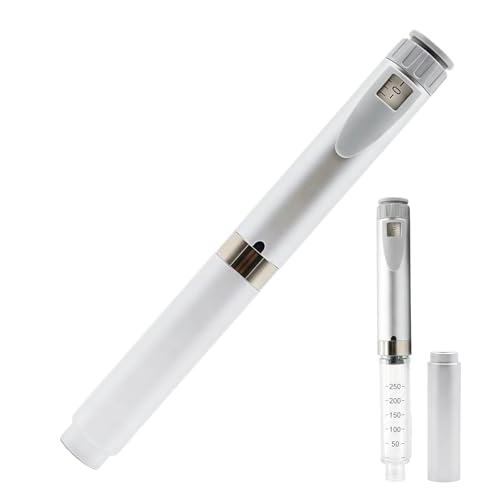60 Unit Reusable Peptide Pen with Protect Case Portable Clear Scale Design(Silver)