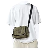 small Messenger Bag for Men,Crossbody Bag Aesthetic for women,Military Satchel,Unisex Classic Canvas