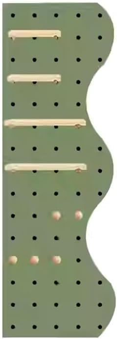Pegboard Wall Combination Kit, Peg Board Modular Hanging Organizer Shelve Set, Wall Mount Ornaments Display Panel for Home Office Crafts Storage(Green-D)