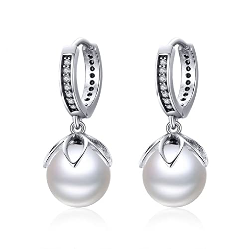 Boucles d'oreilles pétale de fleur perles d'eau douce pour femmes 1