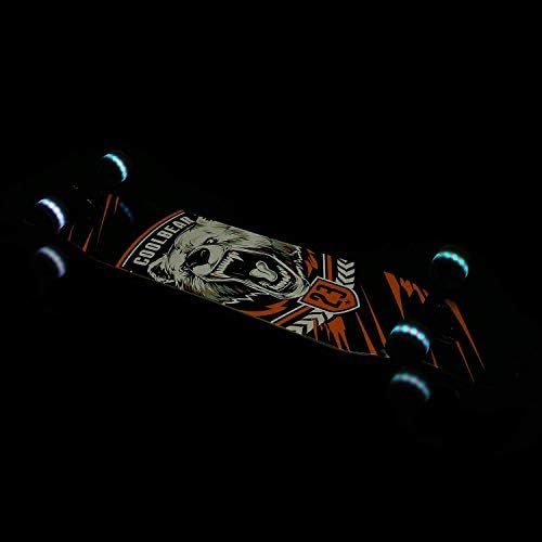 AODI 46 inch Freeride Longboard Skateboard - Complete Cruiser Skateboards Canadian Maple Double Kick Concave Dance Board with LED Wheels for Cruising, Carving, Downhills