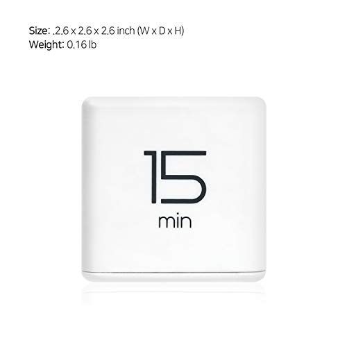 mooas Cube Timer, 5, 15, 30, 60 Min Time Management, Kitchen, Kids, Workout Timer (White)