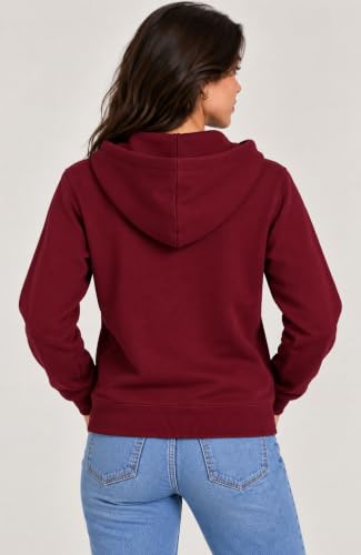 Image of SANE ORIGINALS Women's Cotton Blend Fleece Zip Up Hoodie Sweatshirt, Warm Winter Full Zip Jacket with Kangaroo Pockets