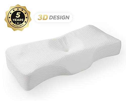 KUIENSI Memory Foam Cervical Contour Orthopedic Pillow, for Sleeping Neck and Shoulder Pain Relief, Ergonomic Dream Pillow with Two Heights to Meet The Many Needs for Side, Back, Stomach Sleeper
