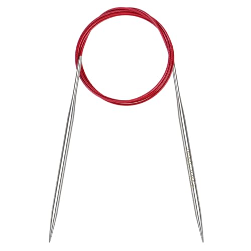 Coopay Agujas de tejer circulares de 4 mm de 120 cm, agujas circulares de metal con cable flexible, agujas de tejer largas y redondas para mantas grandes proyectos, agujas de tejer circulares fijas