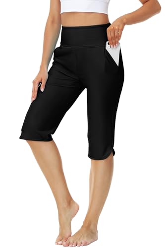 Swim Legging for Women – UPF Sun Protection Water Pant for Surfing & Swimming – Black, Size M