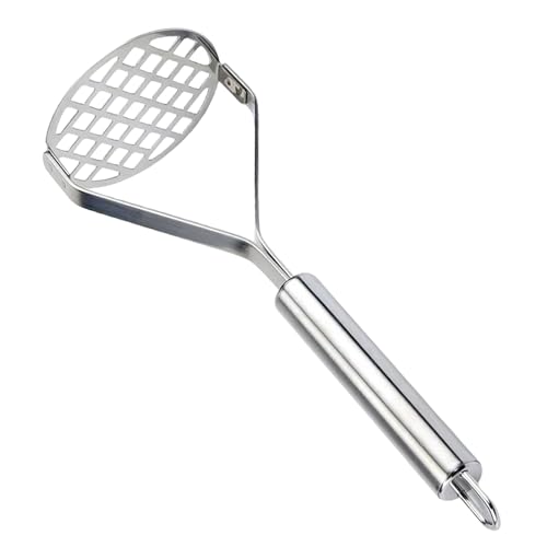 Potato Masher Stainless Steel | Heavy Duty Food Crusher | Ergonomic Handle for Effortless Mashing | Perfect for Mashed Potatoes, Vegetables, Fruits | Durable Kitchen Tool for Smooth, Lump-Free Results