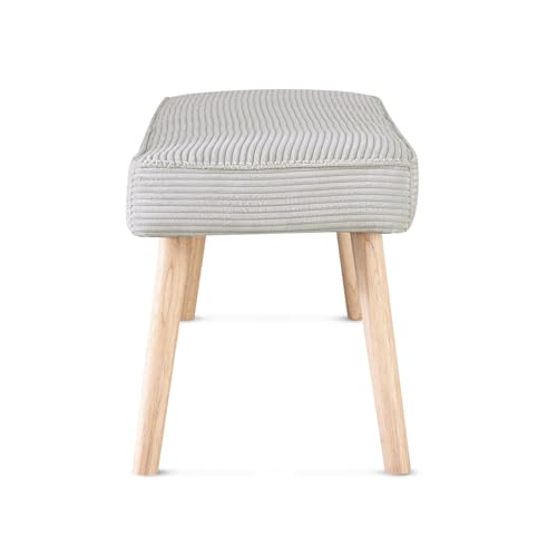 Banc Emil 120 cm Velours Côtelé Pieds Bois B&D home