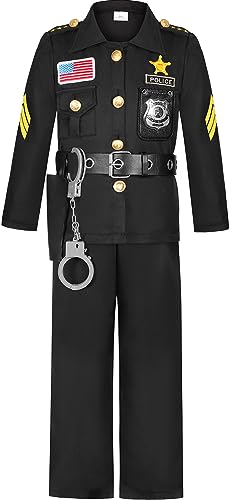 Costumerry Police Officer Costume for Kids Boys Cop Costume Halloween Dress Up